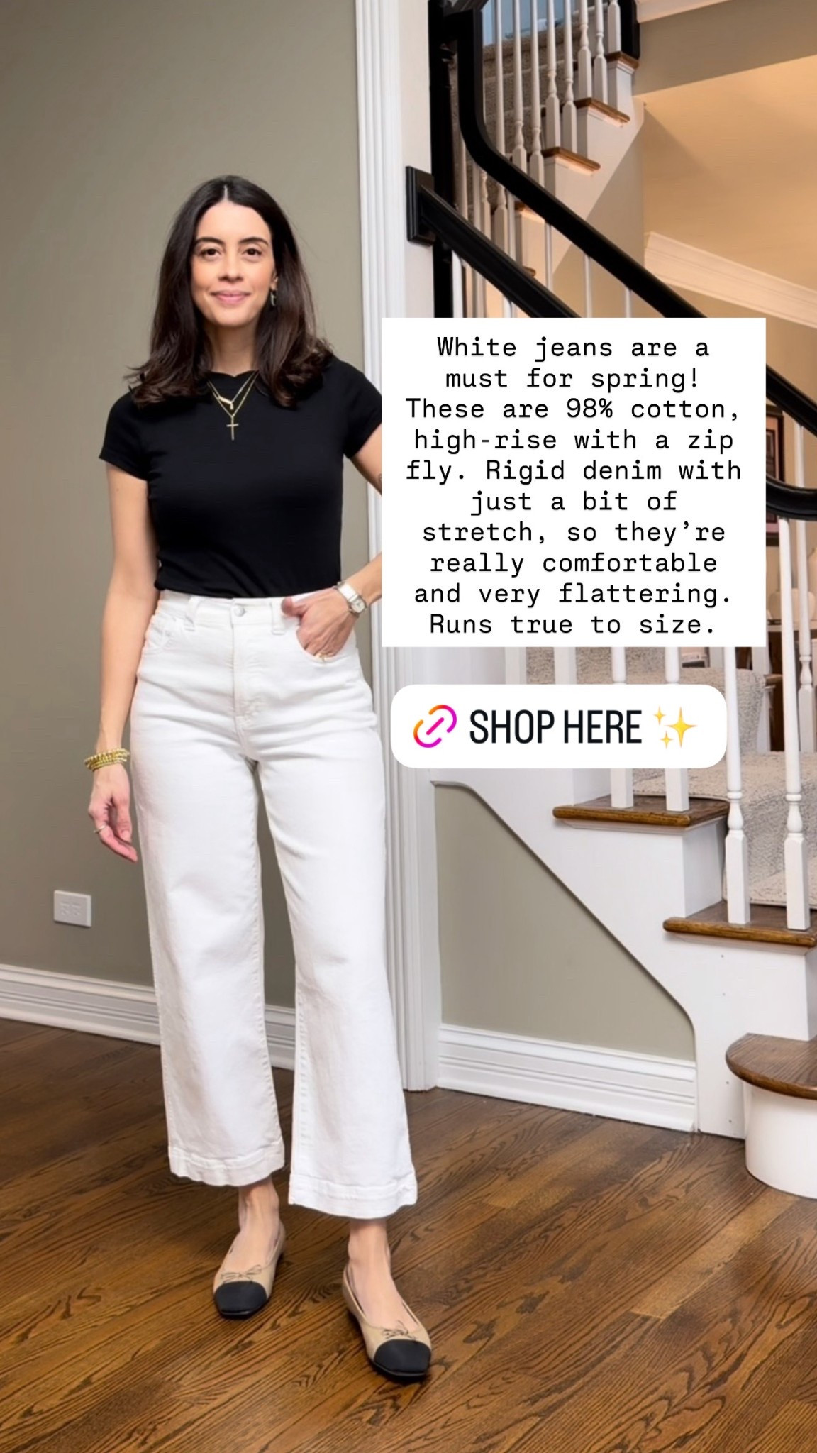 White jeans are a must for spring. These are 98% cotton, high-rise with a zip fly. Rigid denim with a little stretch, so they’re super comfortable and flattering. Runs true to size.
@Madewell 

#LTKgrwm #LTKOver40 #LTKSeasonal
