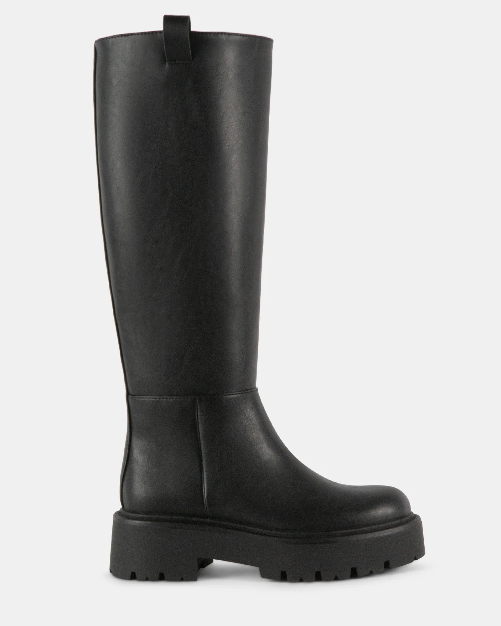 CROWWW Black Knee High Zip-Up Boot | Women's Designer Boots | Steve Madden (Canada)