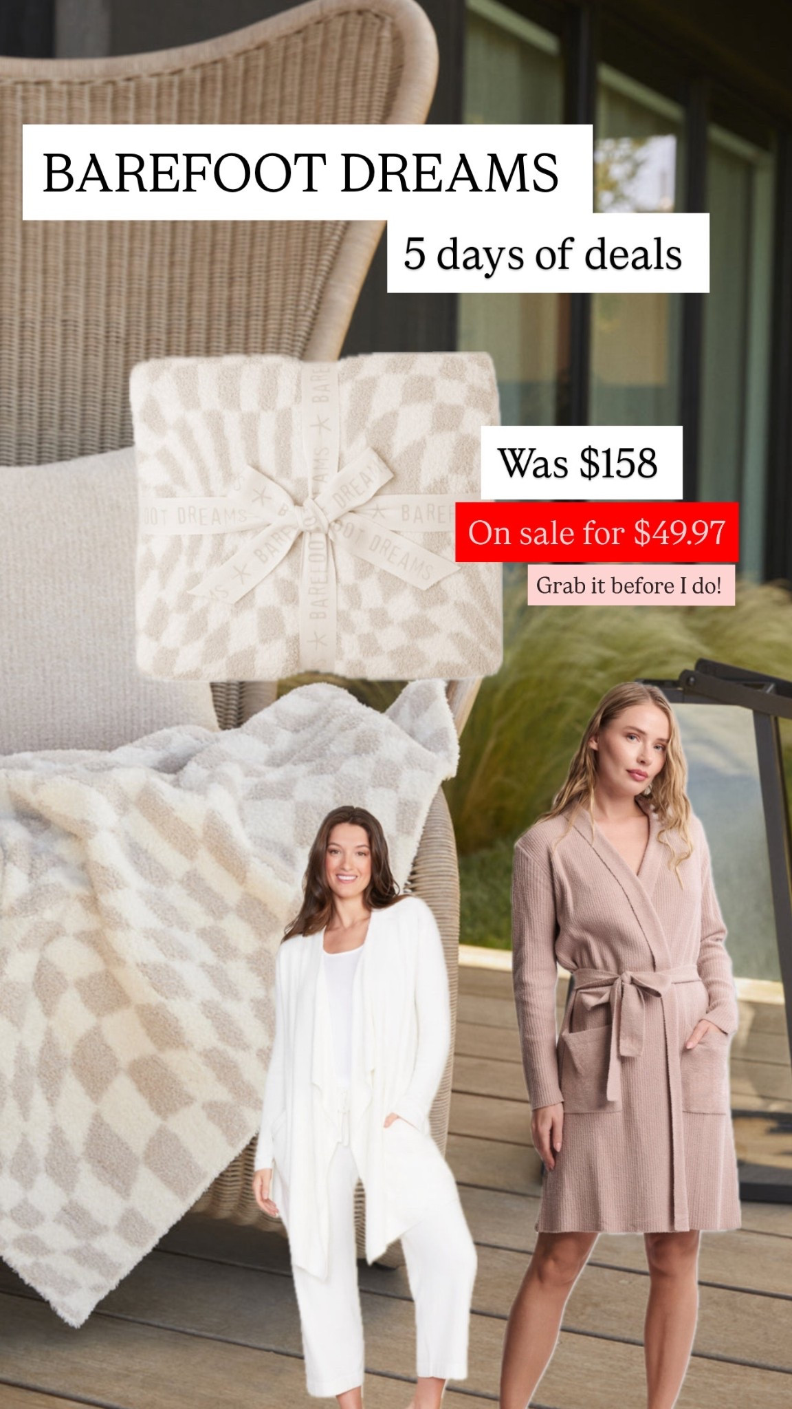 Barefoot dreams 5 days of deals this cozy blacked $50