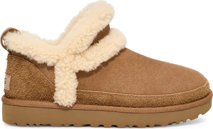 UGG® Classic Ultra Mini Spillseam Genuine Shearling Bootie (Women) | Nordstrom | Nordstrom