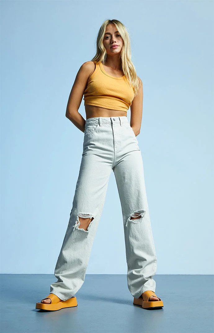 Women's Eco Gray Ripped '90s Boyfriend Jeans - Size 25 | PacSun