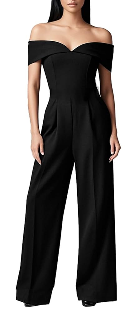 DeftSharp 2025 Women's Sexy Cocktail Party Clubwear Casual Working Rompers Long Dressy Jumpsuit | Amazon (US)