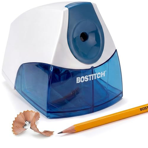 Bostitch Office Electric Pencil Sharpener for Classroom & Desk Use, Heavy-Duty Stall-Free Motor, High-Capacity Shavings Tray, Blue | Amazon (US)