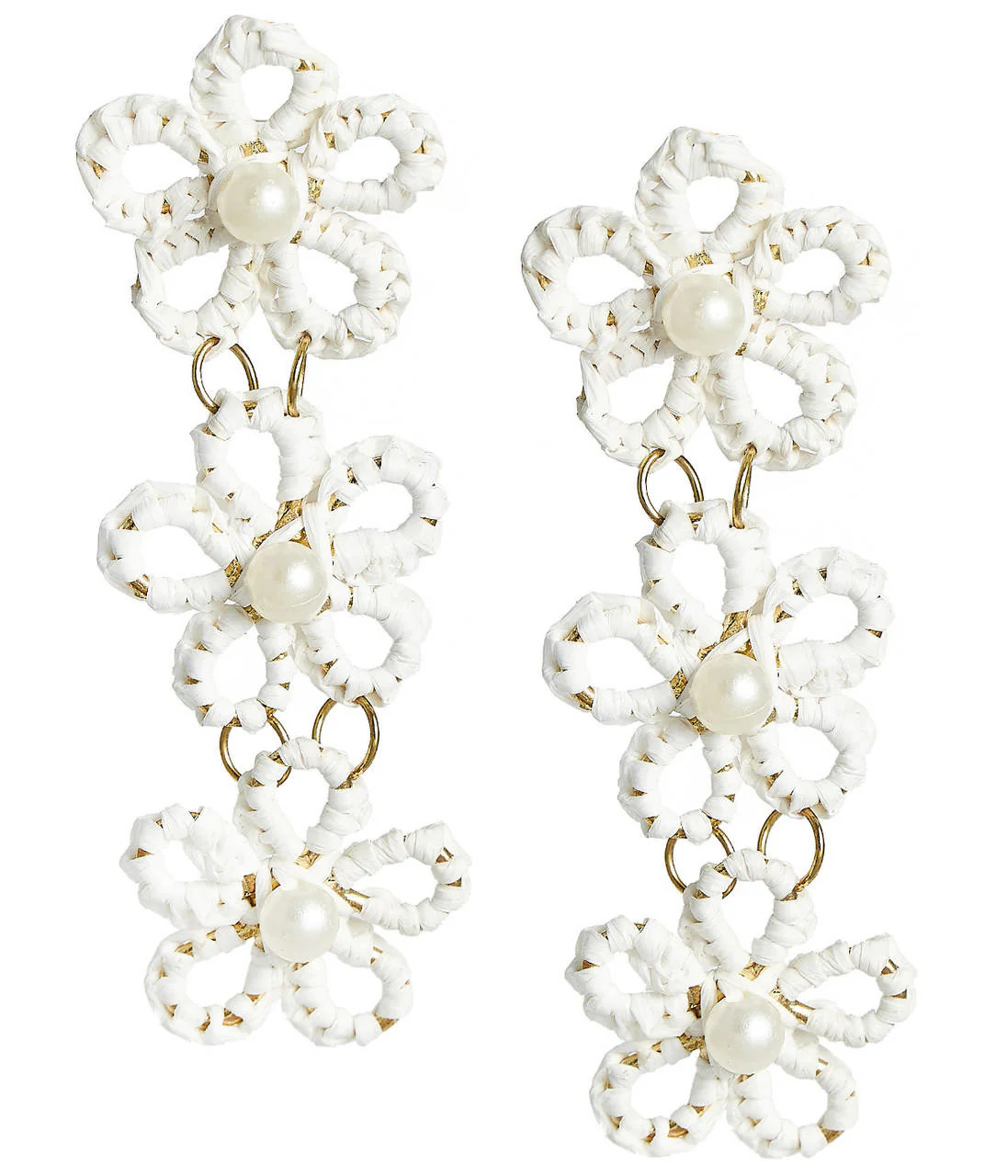 Lee Raffia Triple Flower Statement - Earrings - Belle of the Ball | Lisi Lerch Inc