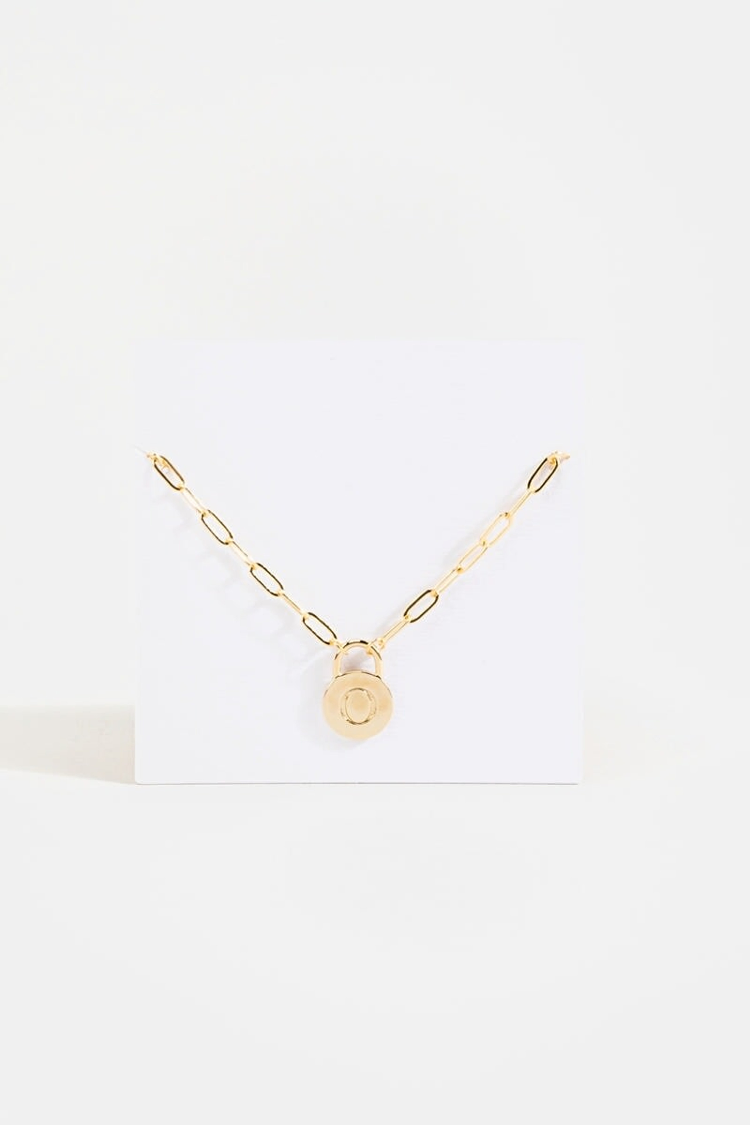 Initial Curb Chain Pendant Necklace Gold | Francesca's