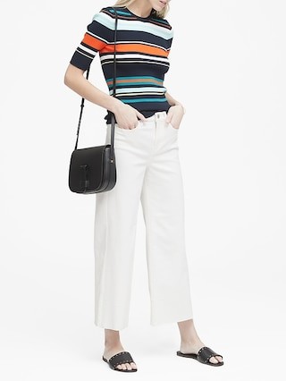 Petite High-Rise Wide-Leg Cropped Jean | Banana Republic US