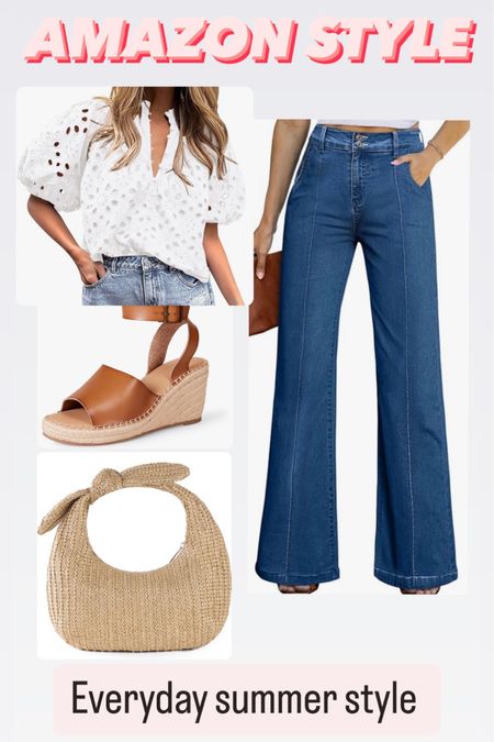Obsessed with this look! The blouse. Jeans. Bag. Shoes. Love it all! #amazon 

#LTKStyleTip