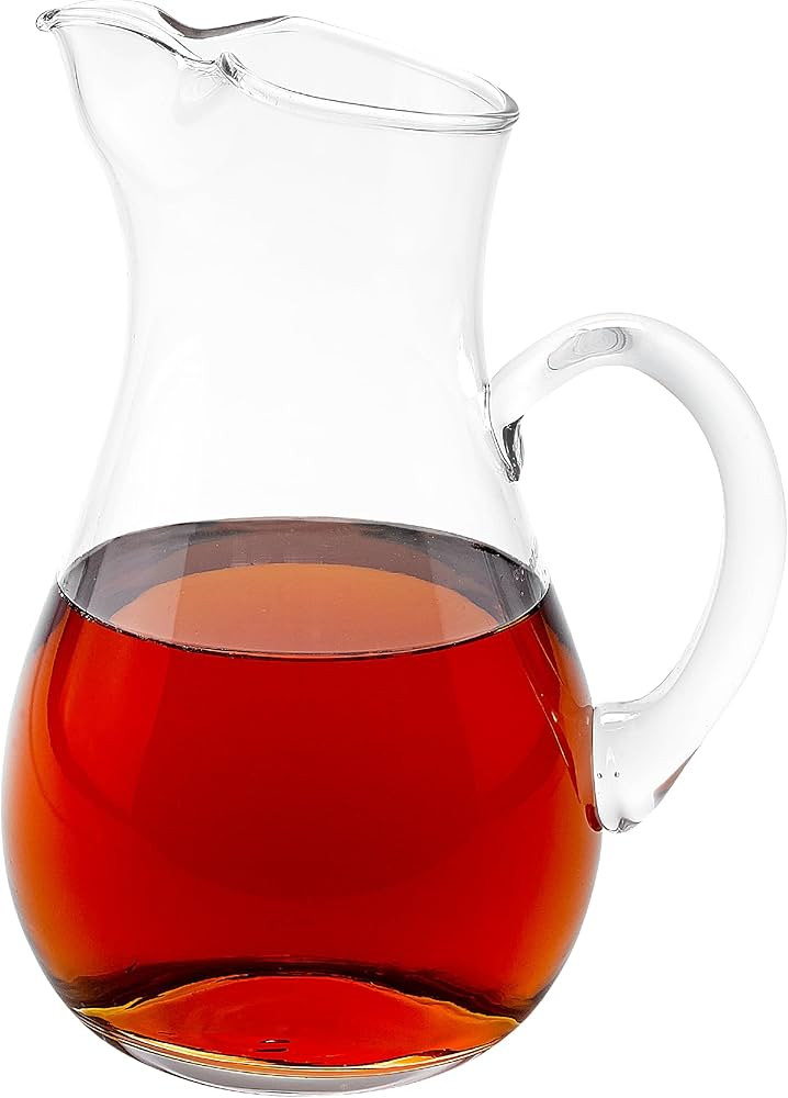 Badash Zeus Crystal Glass Pitcher with Classic Handle and Pinched Spout - 36 oz, 10" Tall | Amazon (US)