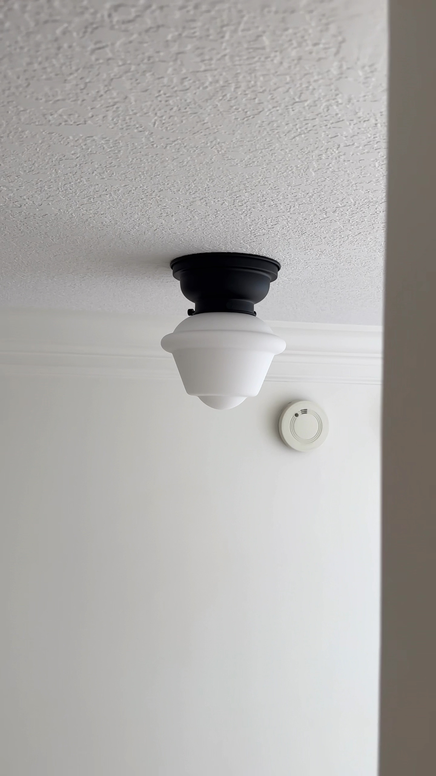 Hallway flush mount light, light fixture, baptiste glass flush mount, vintage school house light, matte black, matte white 

#LTKHome