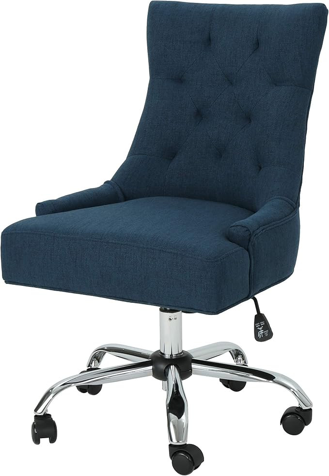 Christopher Knight Home 304968 Bagnold Desk Chair, Navy Blue + Chrome | Amazon (US)