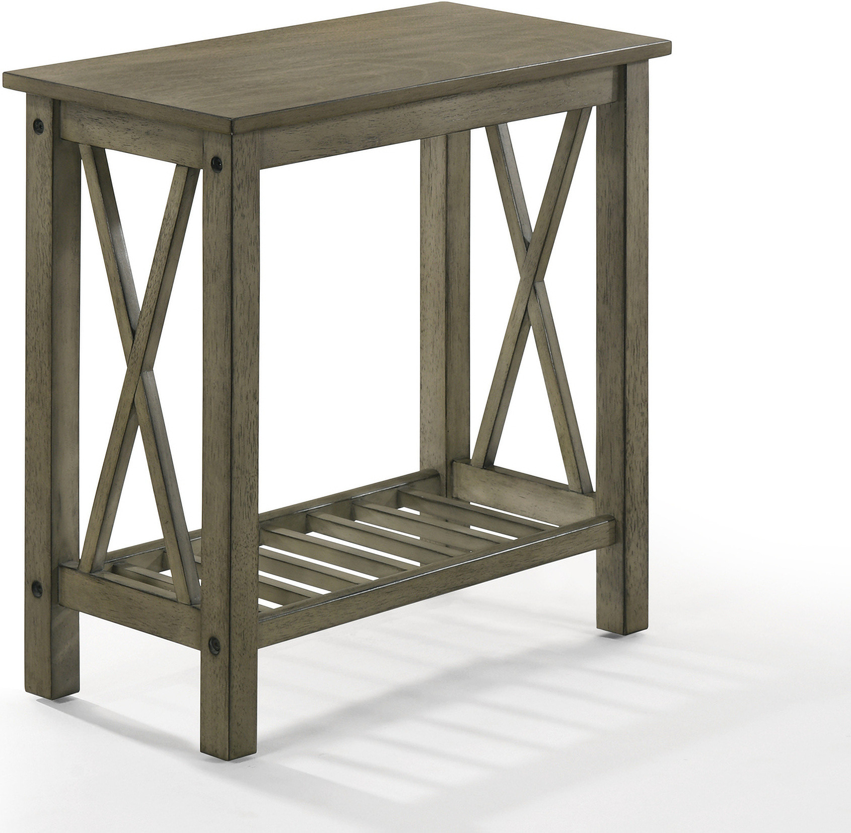 Eden Chairside Table with Faux Marble Top In Gray | 1stopbedrooms