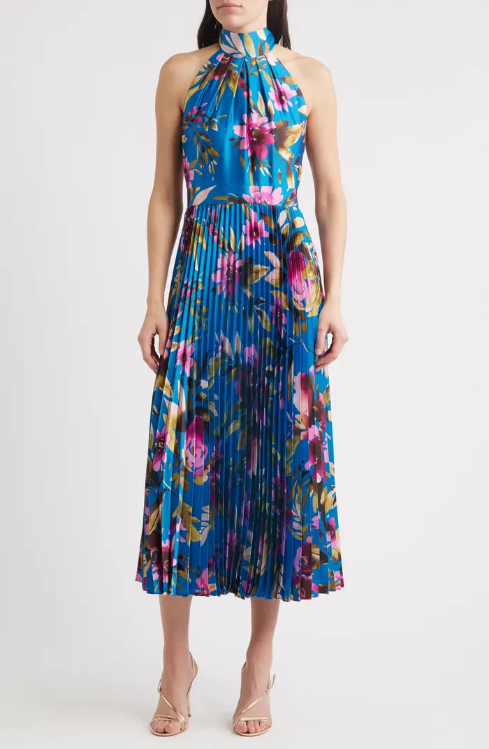 Floral High Neck Midi Dress | Nordstrom Rack