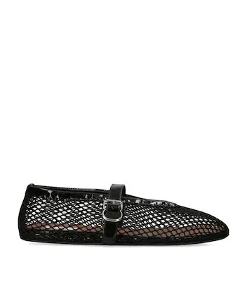 Alaïa Leather Mesh Ballet Flats | Harrods US