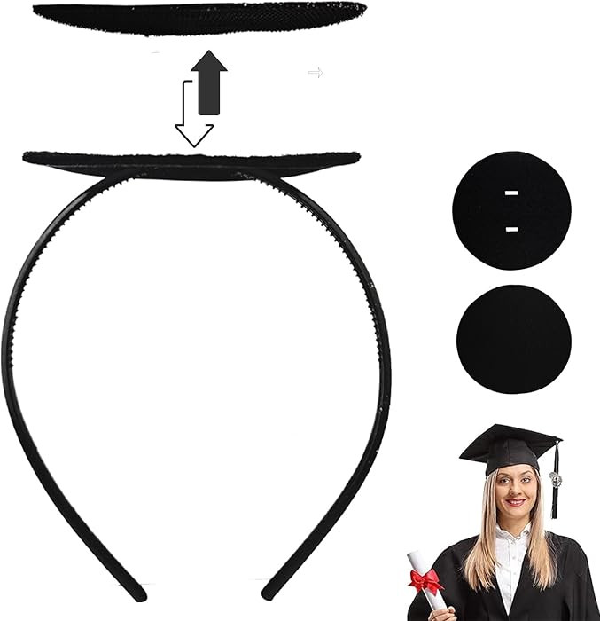 ATMEET Graduation Cap Headband Secures Your Grad Cap Upgrade Insert Hairstyle Hat Accessories Hai... | Amazon (US)