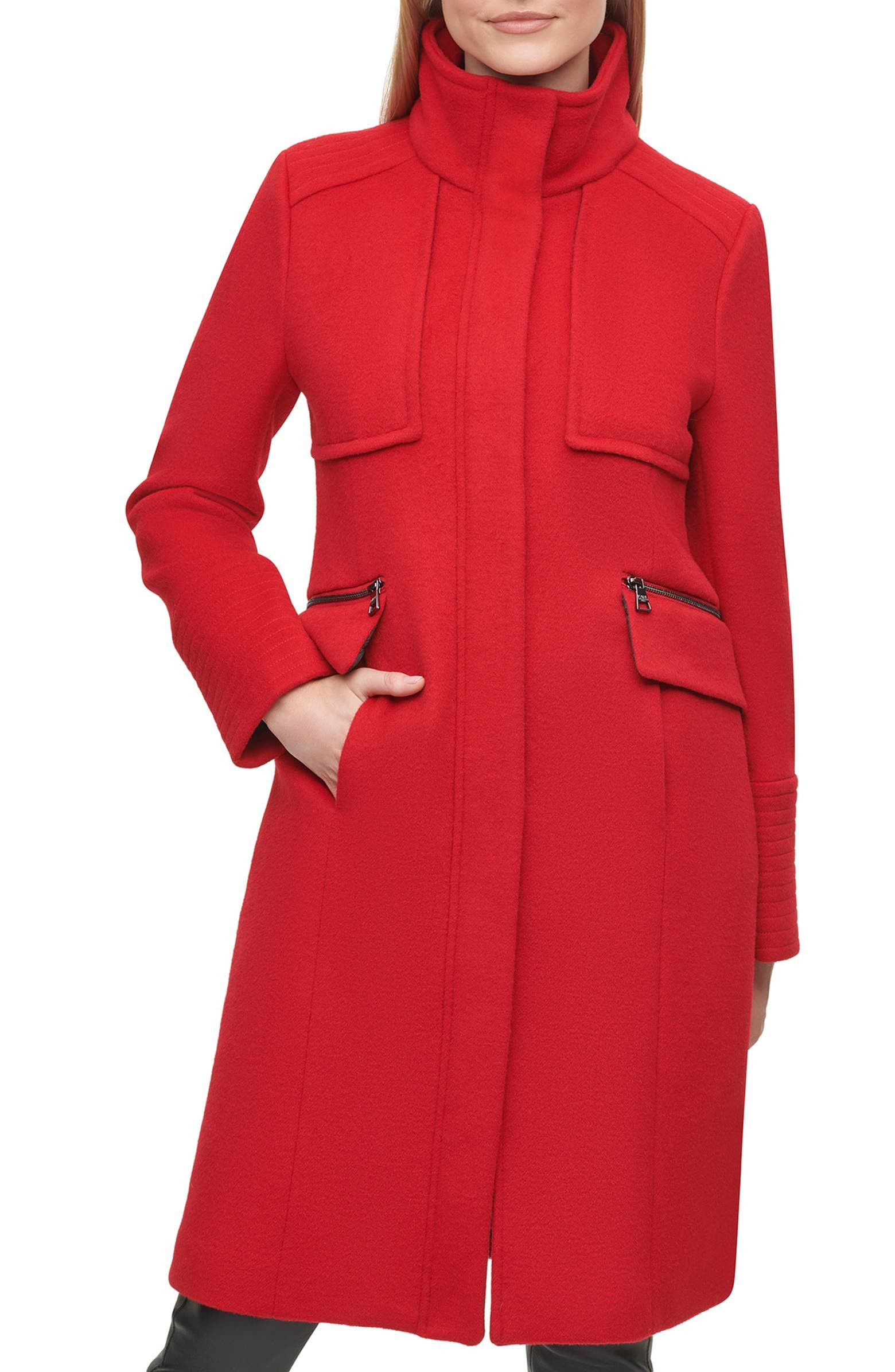 Karl Lagerfeld Paris Officer Wool Blend Coat | Nordstrom | Nordstrom