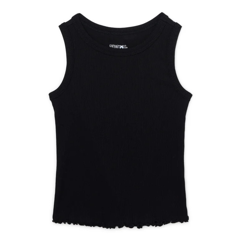 Garanimals Toddler Girl Solid Rib Tank with Lettuce Hem, Sizes 18M-5T | Walmart (US)