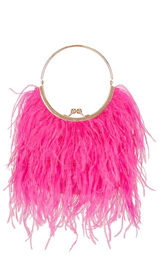 Penny Feathered Frame Bag in Fuchsia | Revolve Clothing (Global)