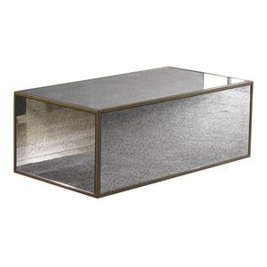 TOV Furniture Lana 18.5"H Mirrored Modern Glass and MDF Coffee Table in Gold | Homesquare