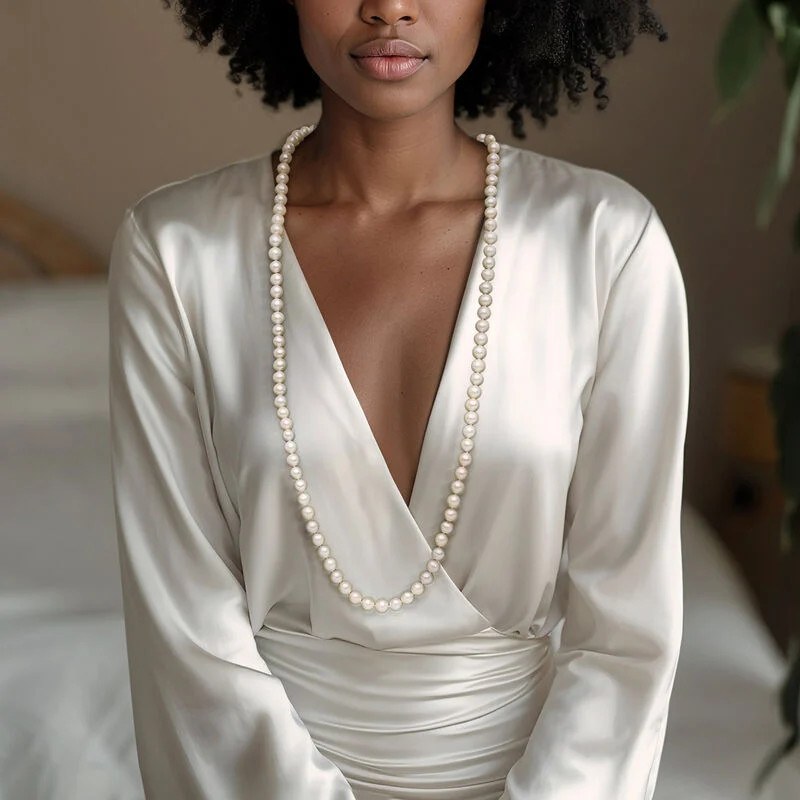 8-9mm Cultured Pearl Necklace with Sterling Silver. 36" | Ross-Simons