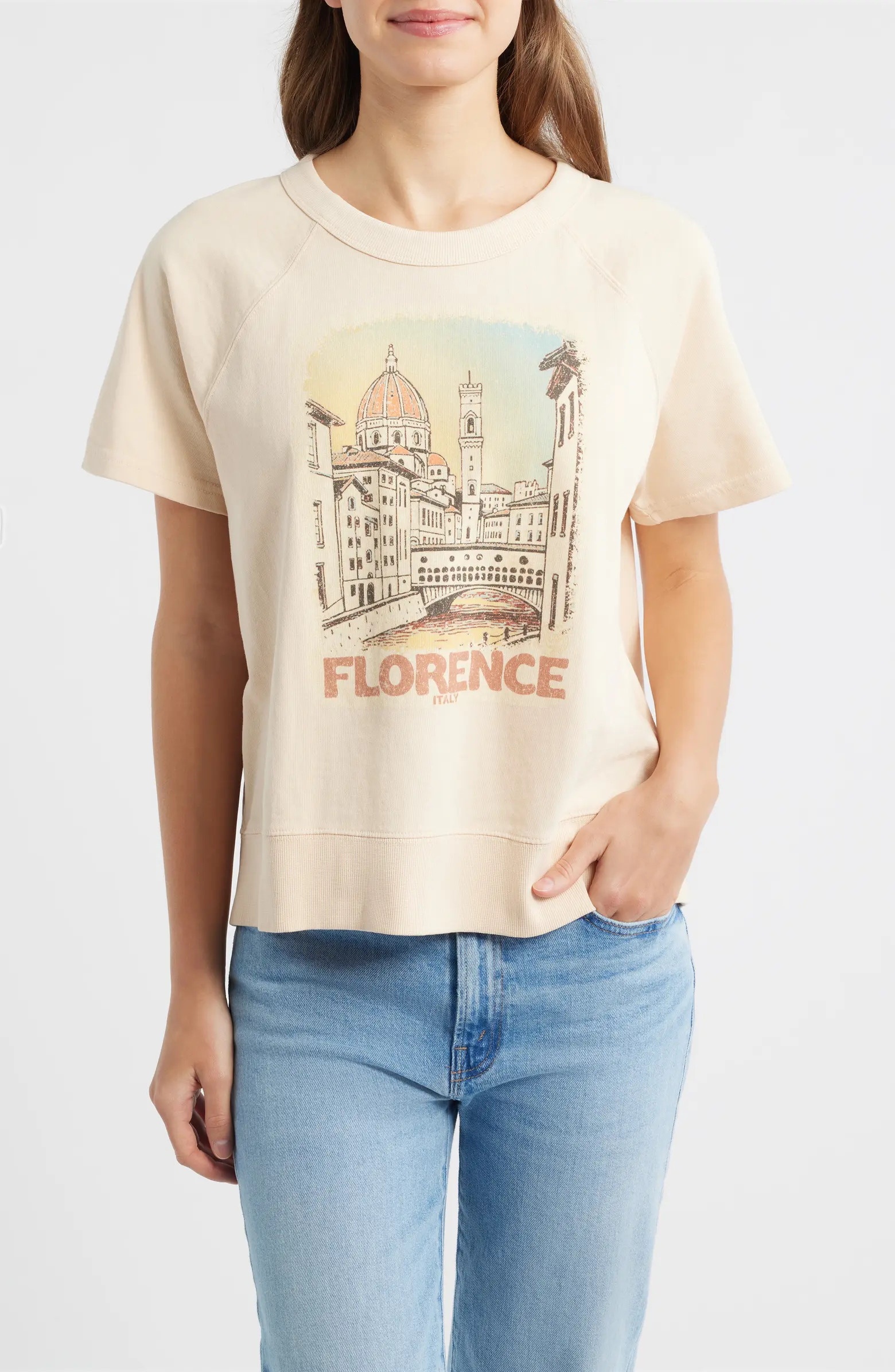 Florence Short Sleeve Cotton Graphic Sweatshirt | Nordstrom