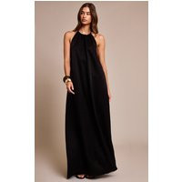 Black Crinkle Textured Bead Detail Halter Maxi Dress | PrettyLittleThing US