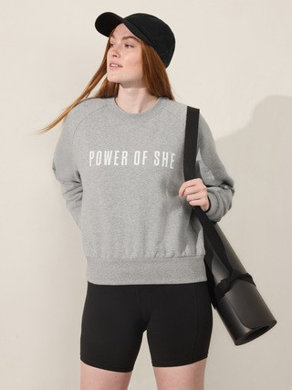 Logo Fleece Crew Sweatshirt | Athleta