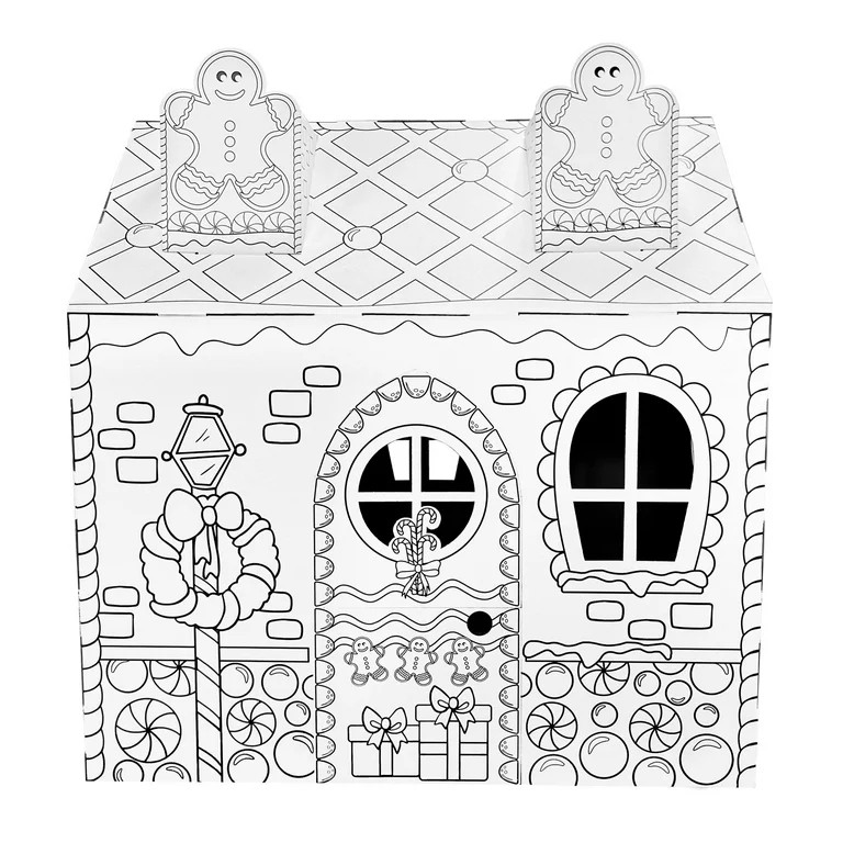 Build & Color Gingerbread Playhouse Cardboard Craft by Holiday Time | Walmart (US)