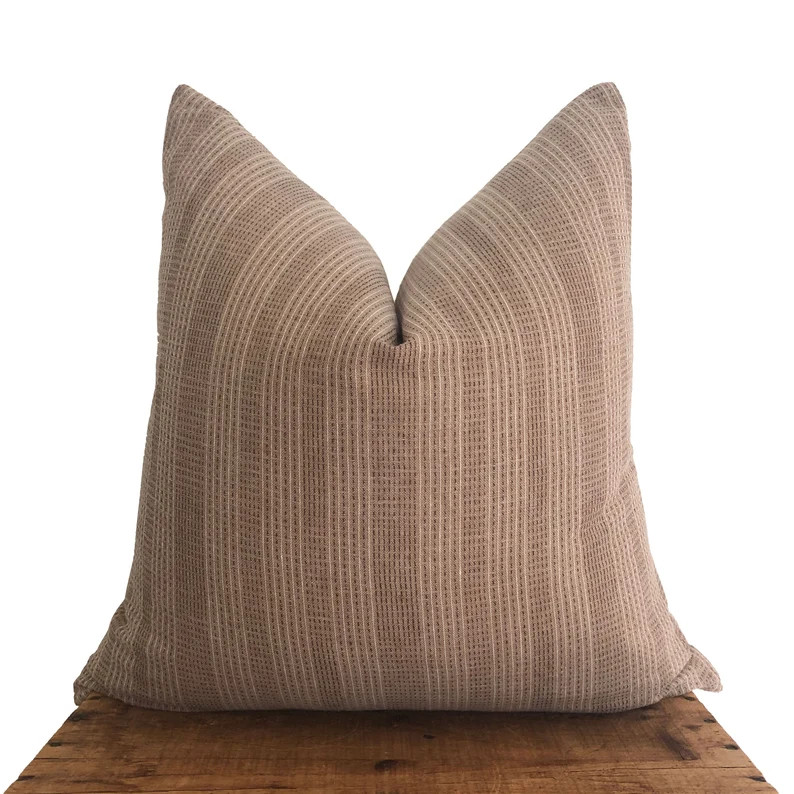 Brown Chiang Mai Pillow Cover, Sashiko Stitched Pillow | Etsy (US)