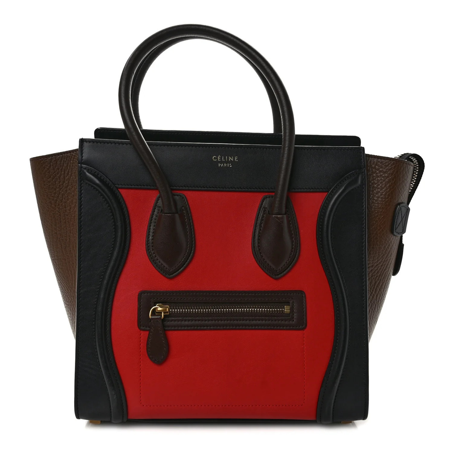 Bullhide Calfskin Micro Tri-Color Luggage Bright Red | FASHIONPHILE (US)