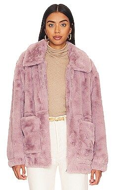 UGG Kianna Faux Fur Jacket in Fawn from Revolve.com | Revolve Clothing (Global)