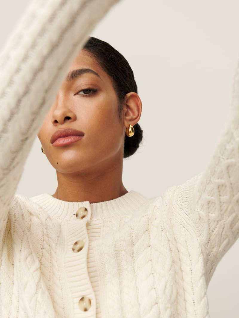 Foret Cable Knit Cardigan | Reformation (Global)