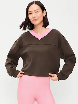Dynamic Fleece Oversized Cropped Sweatshirt | Old Navy (US)