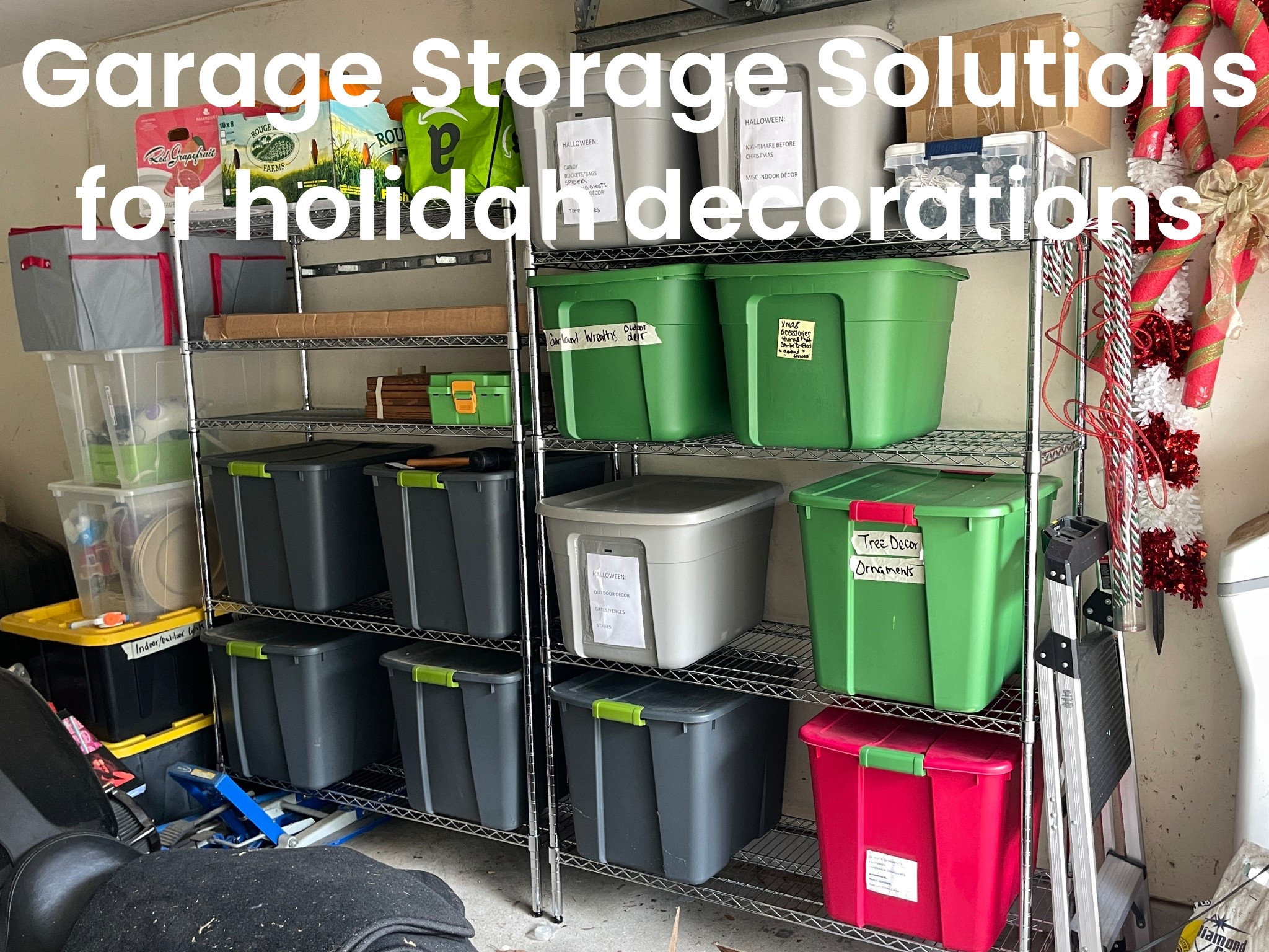 Garage and holiday home decor and organization 

Garage storage shelves - adjustable shelving 

Storage totes - stackable storage and organizers for ornaments 

#LTKHoliday #LTKHome #LTKSeasonal