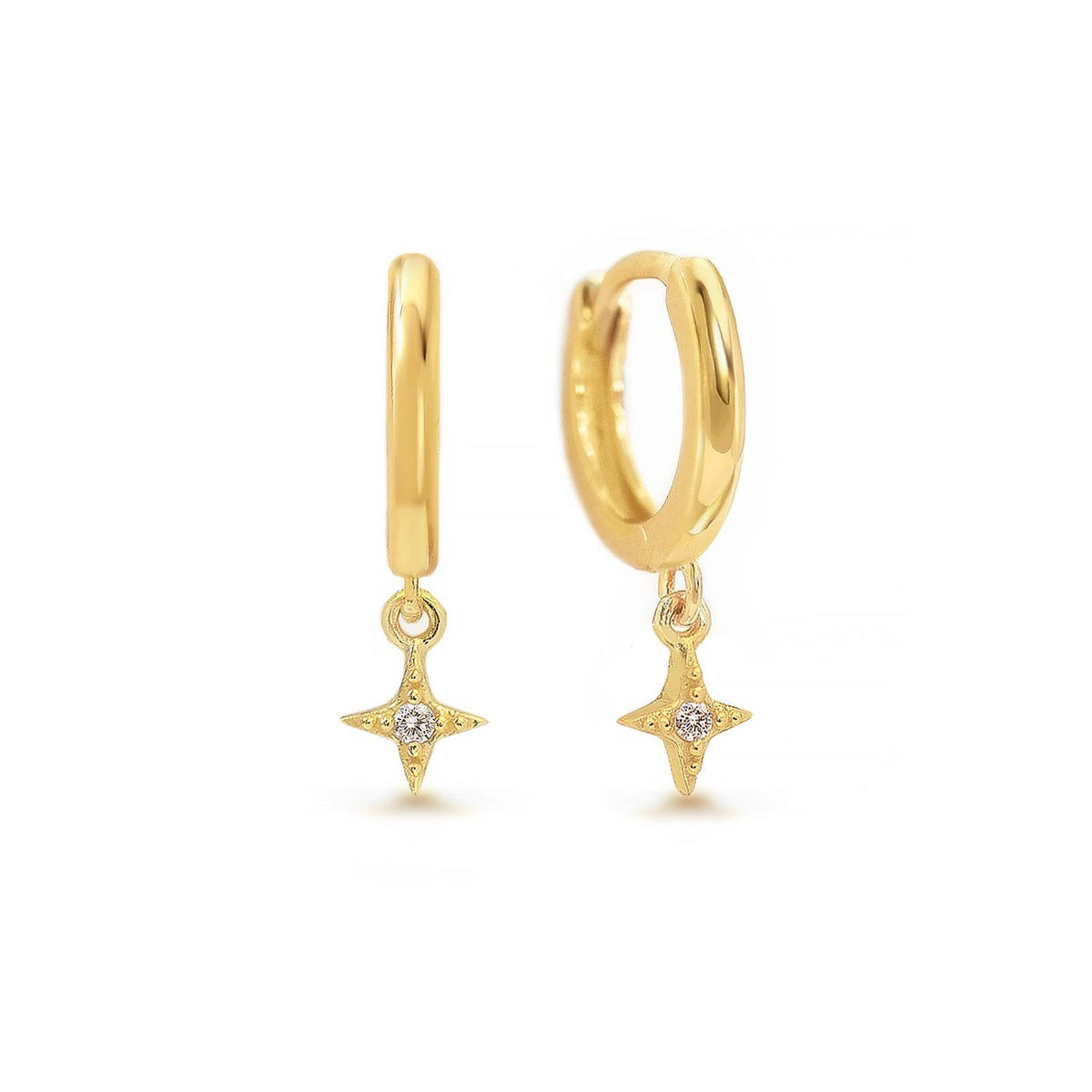 Star Flare Huggie Earrings | AMY O