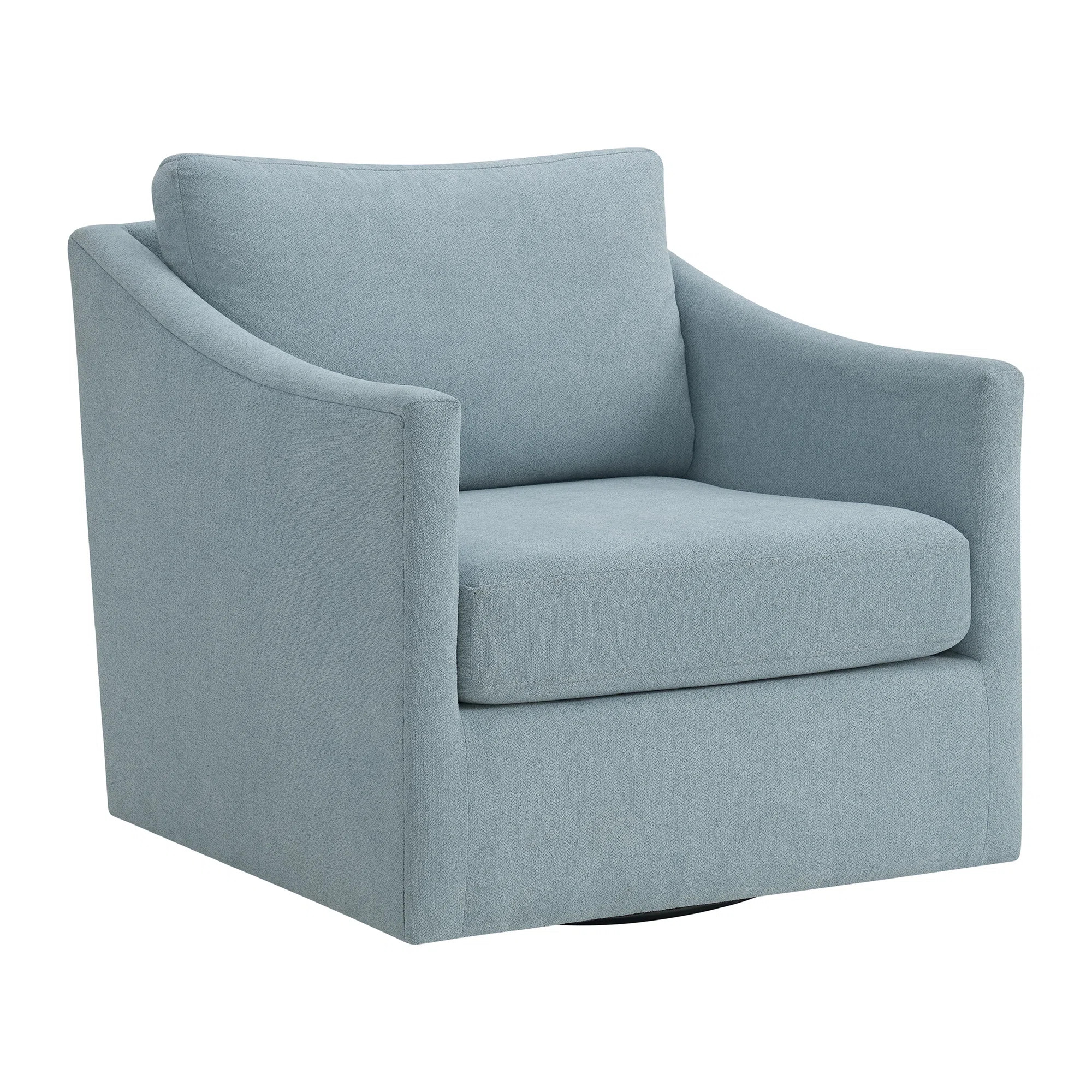 Hannah Swivel Chair in Freya Light Blue | Wayfair North America