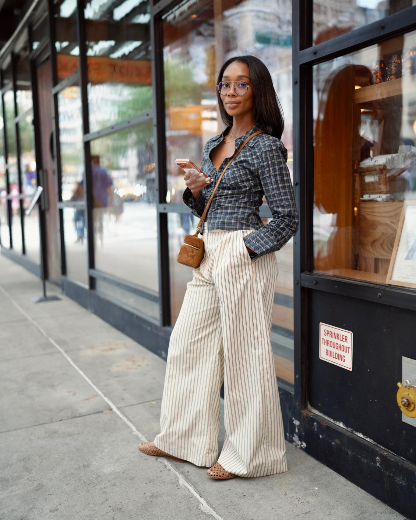 Pattern play is so chic and fun! Fall transition outfit and it’s on sale.

Top & bottoms — XS 
Shoes — TTS and sooo comfy! Walked all around NYC with them on.