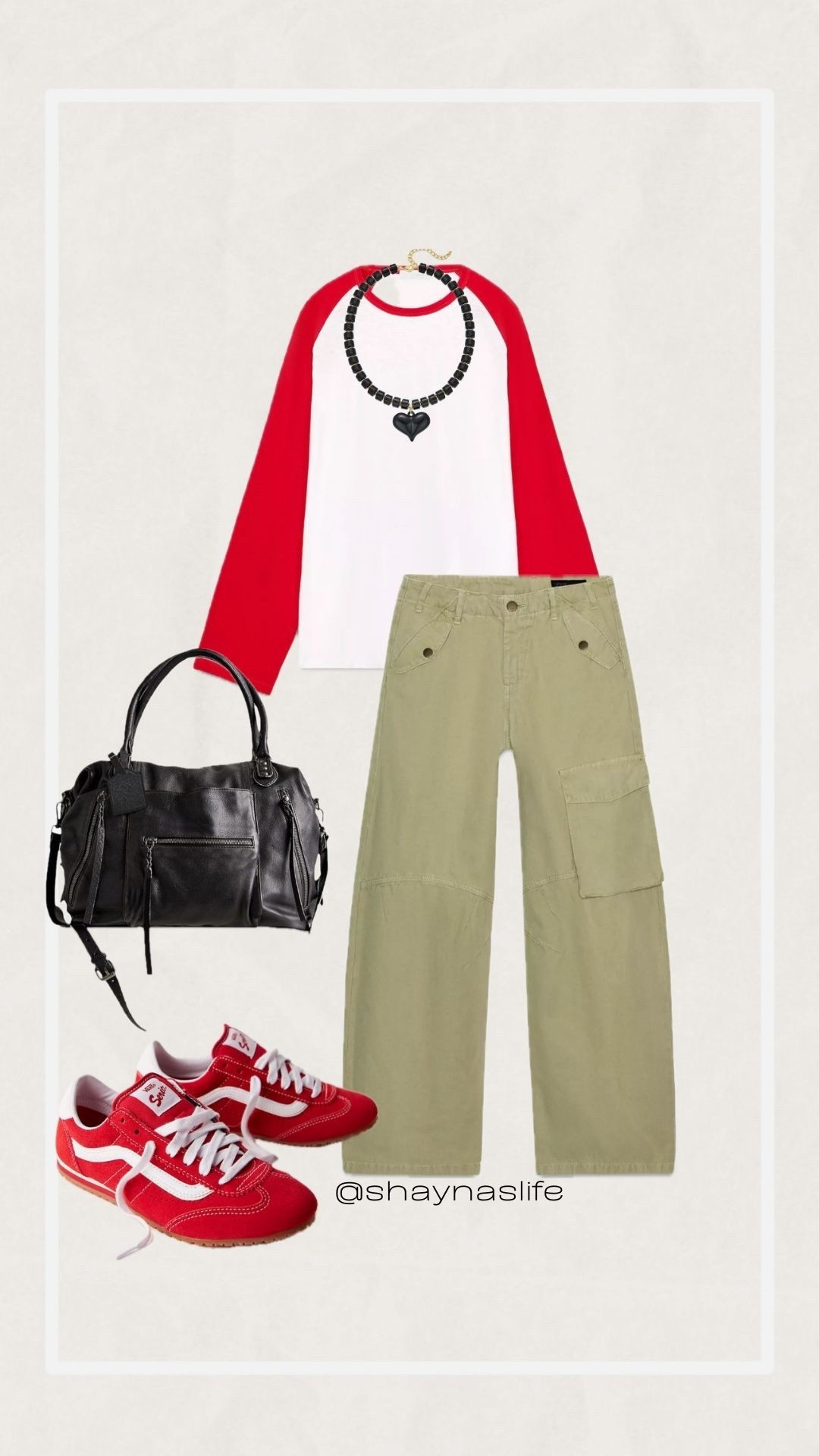 Cool girl edgy Valentine’s Day look 
#zara #vans #cargo 