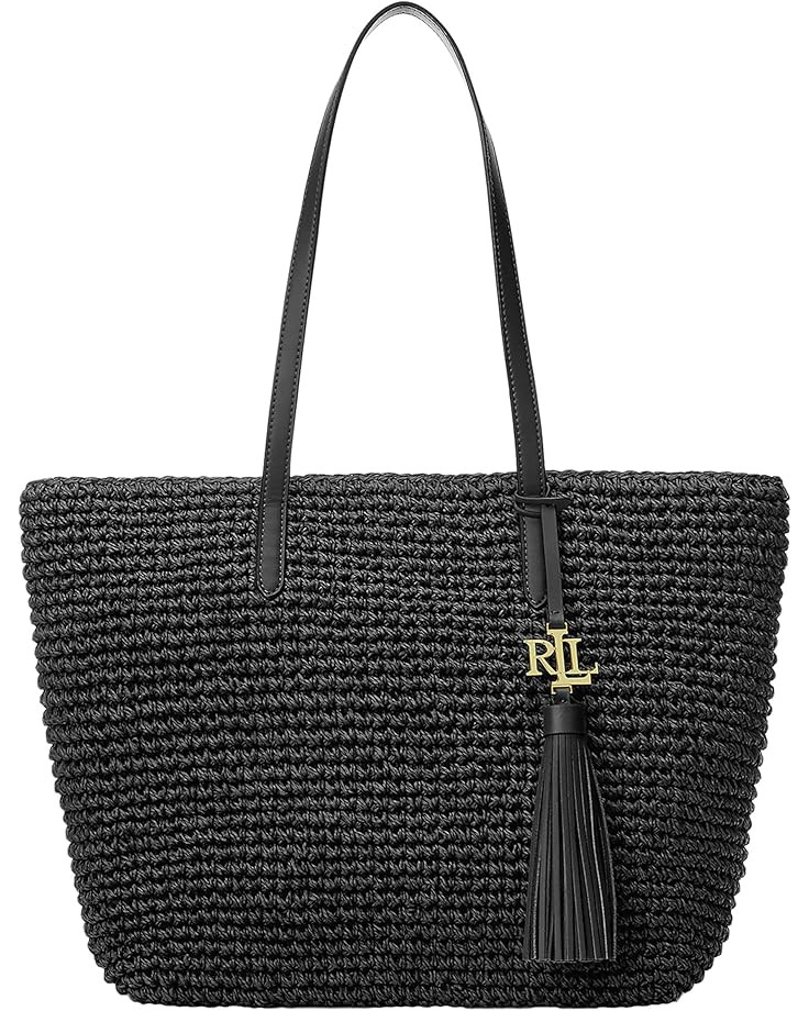 LAUREN Ralph Lauren Crochet-Straw Medium Whitney Tote | Zappos