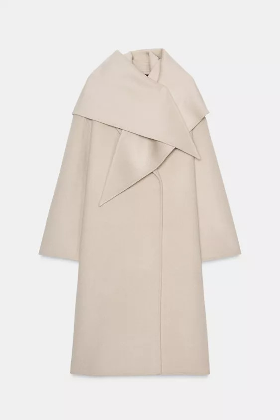 OVERSIZED WOOL BLEND SCARF COAT ZW COLLECTION | Zara US