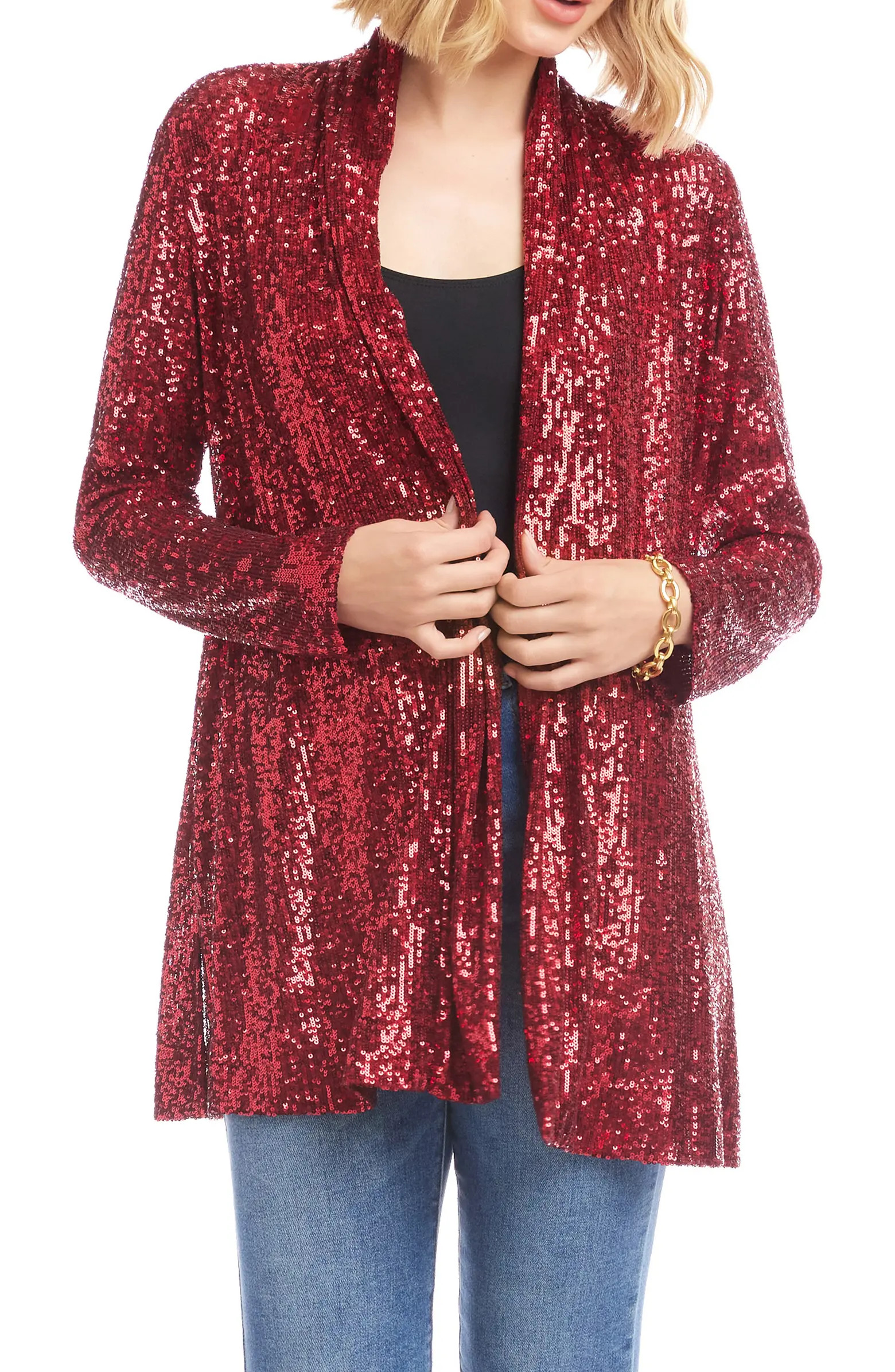 Karen Kane Sequin Open Front Jacket | Nordstrom | Nordstrom