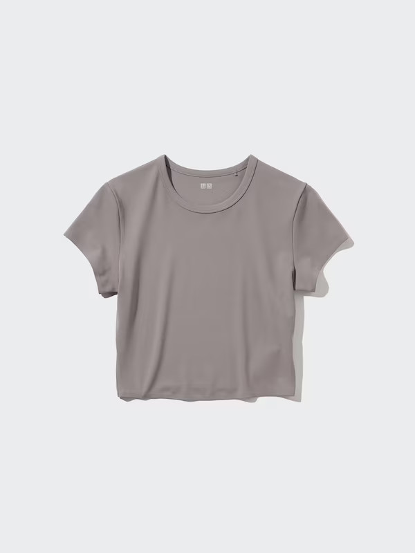 Ultra Stretch AIRism Cropped T-Shirt | UNIQLO (UK)