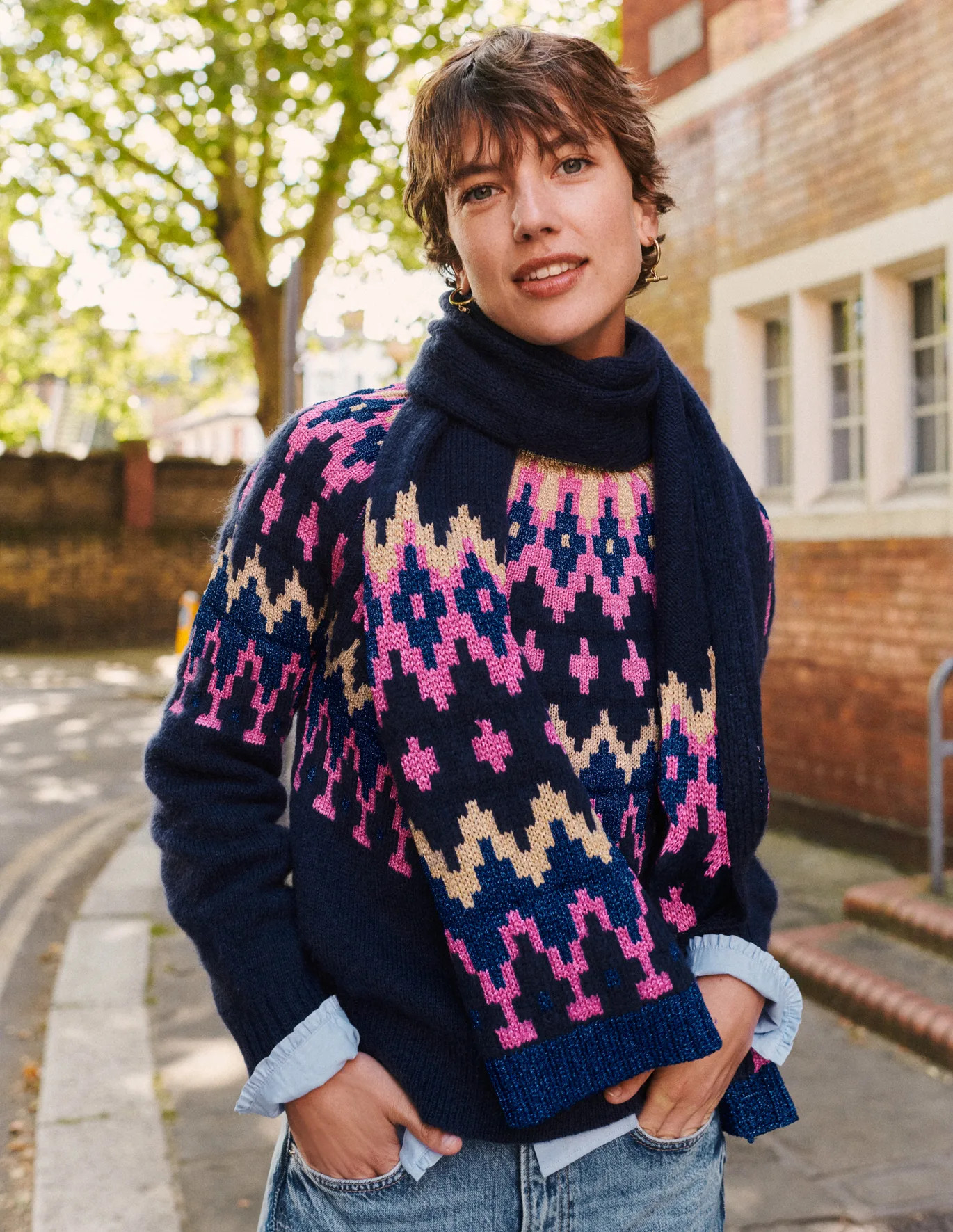 Kat Sparkly Fair Isle Sweater | Boden (US)