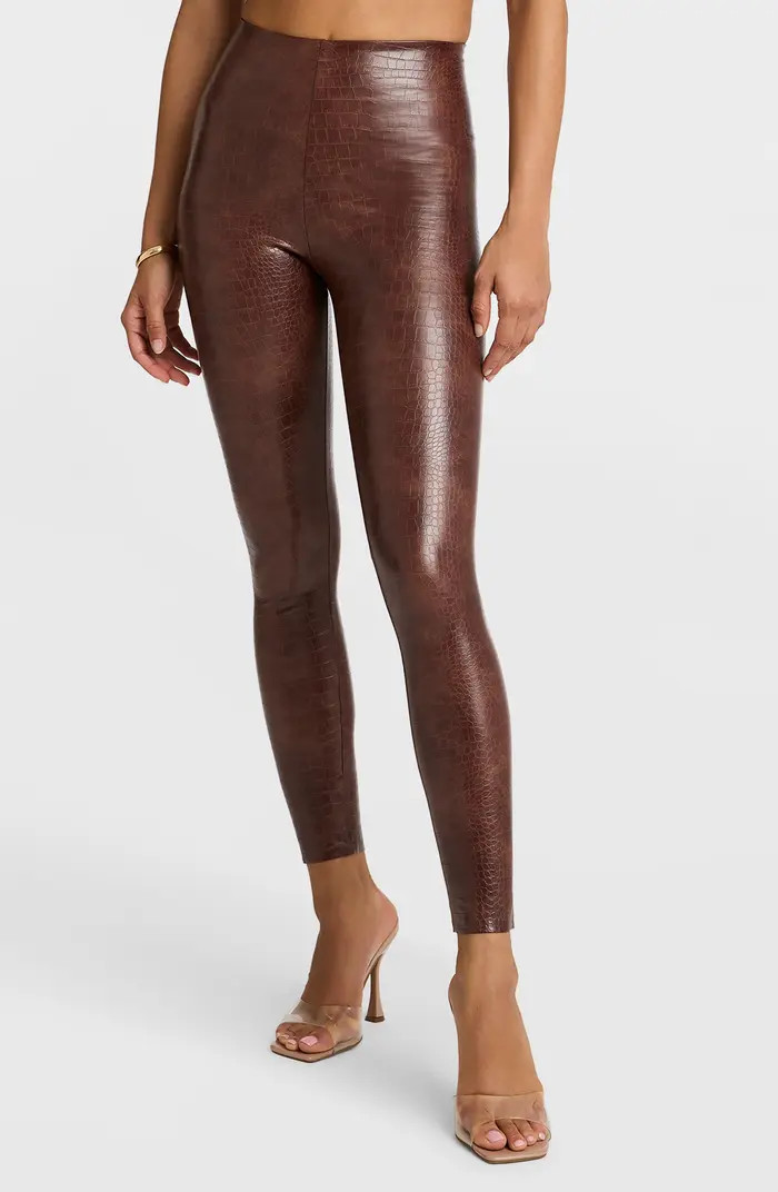 Faux Leather Crocodile Print Leggings | Nordstrom