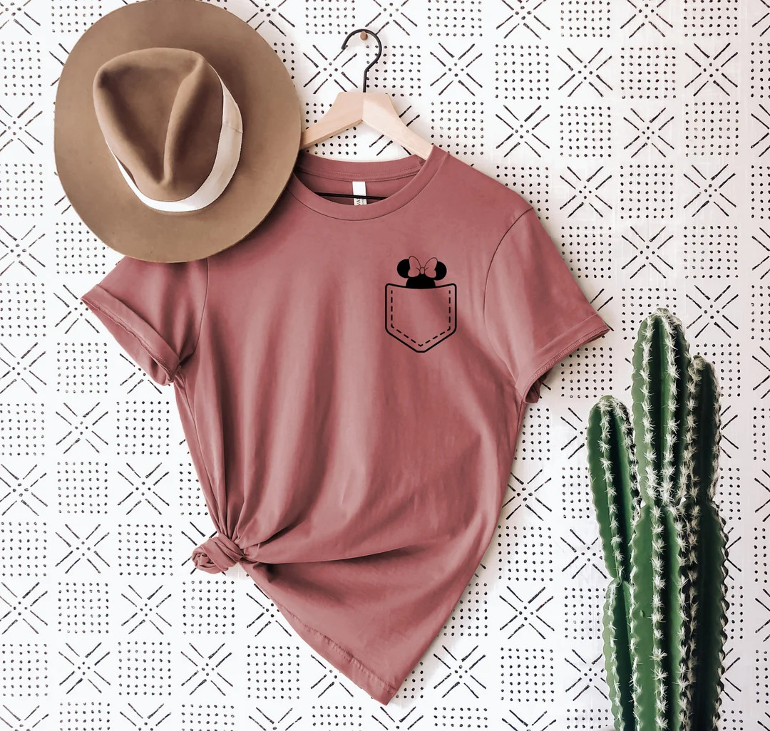 Minnie Pocket T-Shirt, Minnie Mouse T-Shirt, Disney T-Shirt | Etsy (US)