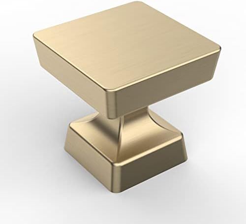 Asidrama 10 Pack 1-1/4 inch Brushed Brass Kitchen Cabinet Knobs Gold Dresser Knobs Drawer Knobs C... | Amazon (US)