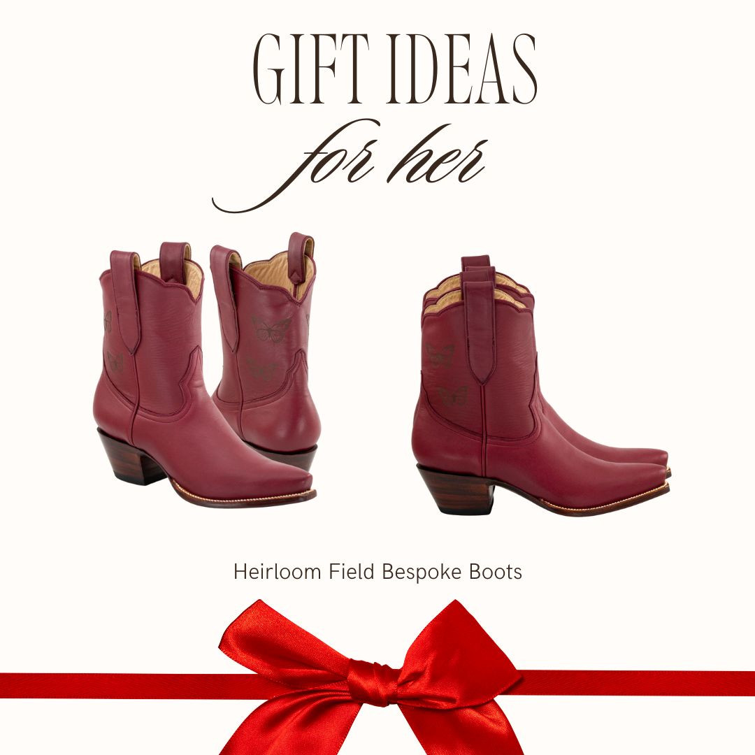 Complete your wardrobe with these handmade, luxury cowgirl boots! 🎄

Whether you're styling Christmas outfits or searching for the most comfortable luxury boots on the market, our Maroon Mariposa Boots with short mid-calf 8" shaft are a must-have.✨

These are a luxury gift for her that will be treasured forever! Add them to your wishlist, and tell your friends who appreciate incredible boots!

luxury gifts for her / holiday outfits / cowgirl boots / christmas outfits / gift guide for her / gifts for her / white elephant gift / holiday party outfit / gift guide / luxury gift for her / boots / anniversary gift / Valentine's Day gift / graduation gift / designer / small batch / limited edition / wedding shoes 

 #LTKGiftGuide #LTKHoliday #LTKShoeCrush