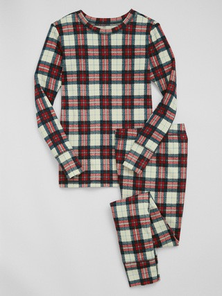 Kids 100% Organic Cotton Plaid PJ Set | Gap Factory