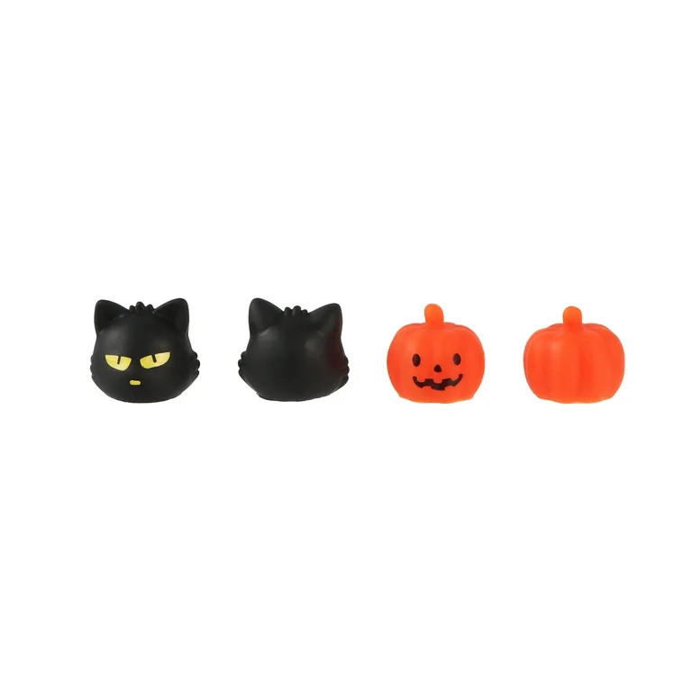 Halloween Squishy, 12 counts, Orange Pumpkin, Black Cat Shape, For Ages 3+, Party Favors, by Way ... | Walmart (US)