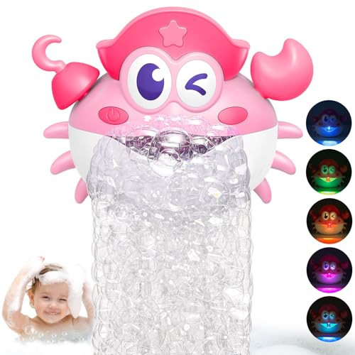 Bath Toys,Light Up Baby Bath Toys Bath Bubble Machine with Colourful RGB Light Great Birthday for Toddler Boys and Girls Tub Toy for Kids Ages 1-3 4-8 | Amazon (US)