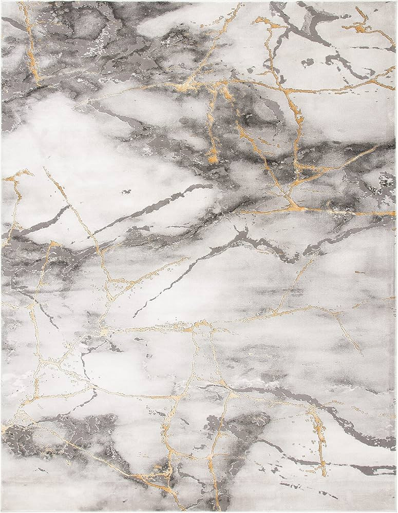 SAFAVIEH Craft Collection Area Rug - 8' x 10', Grey & Gold, Modern Abstract Design, Non-Shedding ... | Amazon (US)